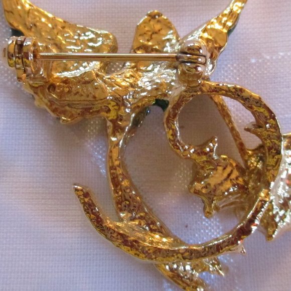 VINTAGE HUMMINGBIRD CRYSTAL BROOCH - Picture 6 of 6